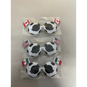 2026 World Cup Soccer Sunglasses USA Canada Mexico Football Party Cheer Props